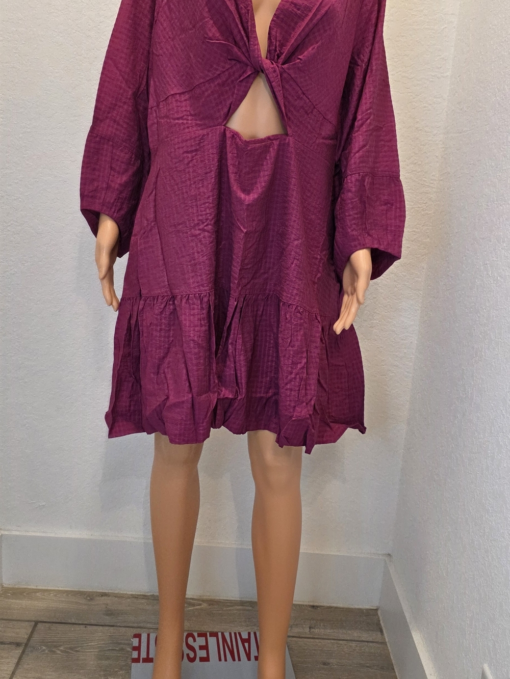 Banana Republic Magenta Twist-Front Mini Dress